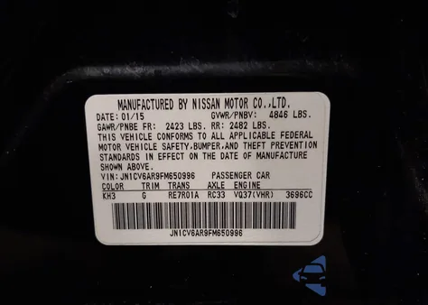 2015 Infiniti Q40 z USA, uszkodzony, nr VIN JN1CV6AR9FM650996